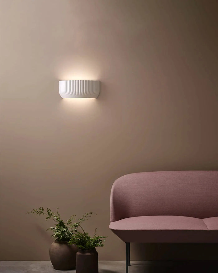 Pleated Plaster Wall Light