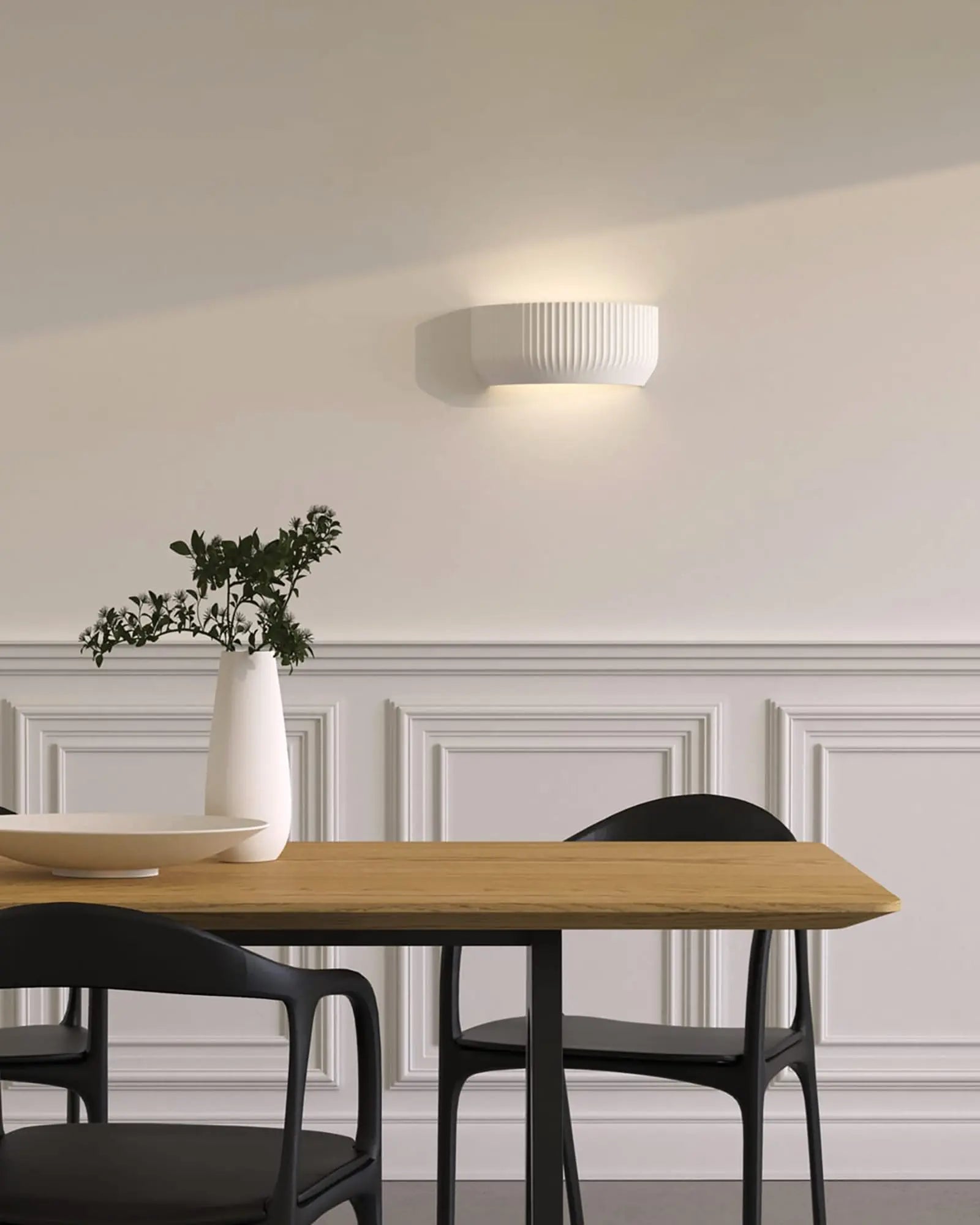 Pleated Plaster Wall Light