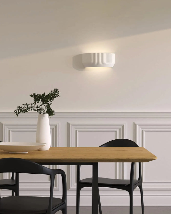 Pleated Plaster Wall Light