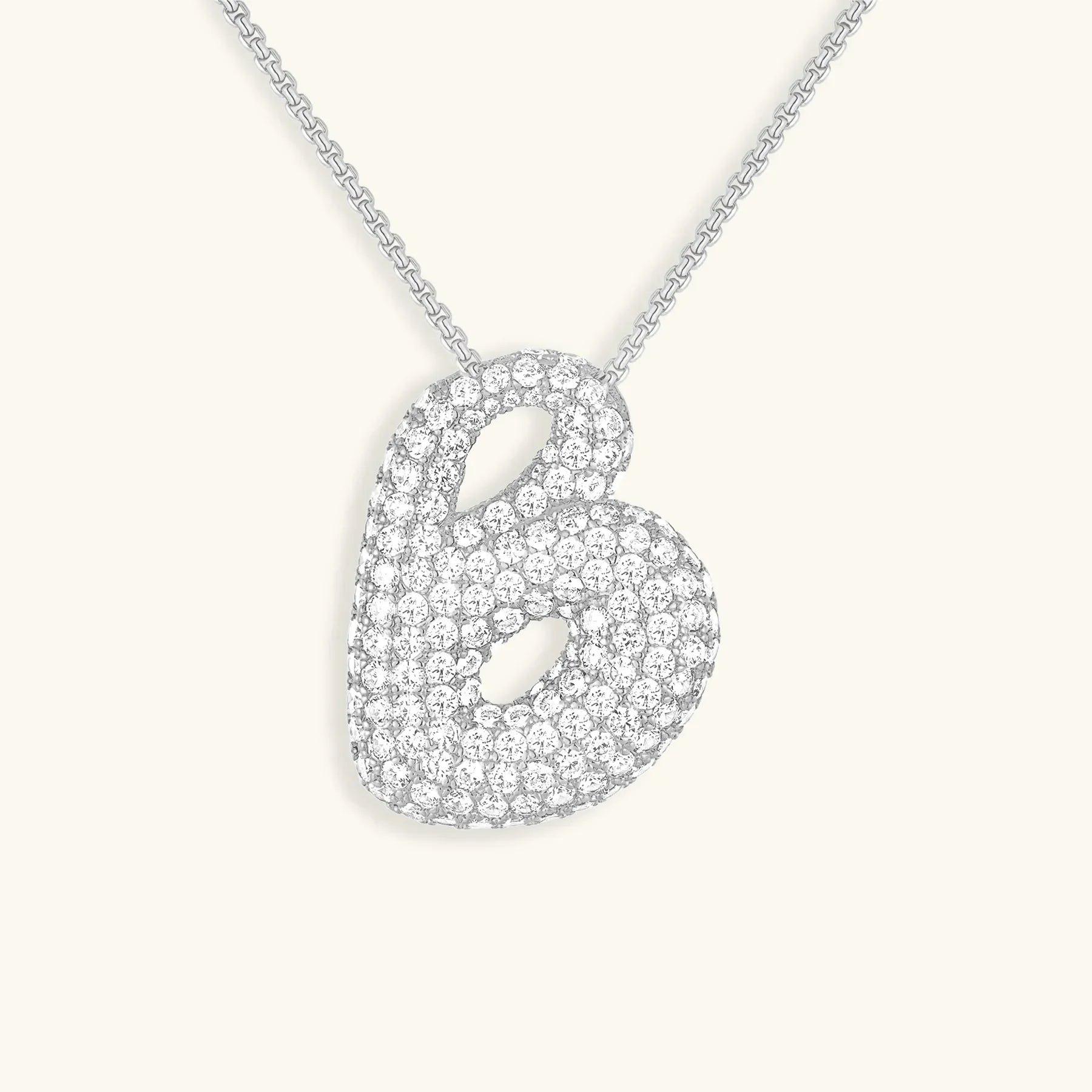 Initial Diamond Necklace with Bubble Design