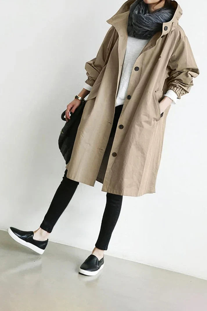 Oversized Trench Coat in Chic Style – Relaxed Fit