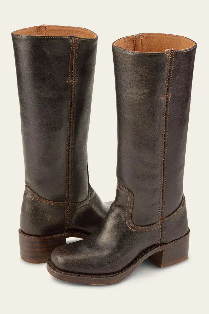 Knee High Black Leather Boots for Women with Block Heel – Timeless and Durable Design-Boots-Urban Devyne-Dark Brown-36-Urban Devyne