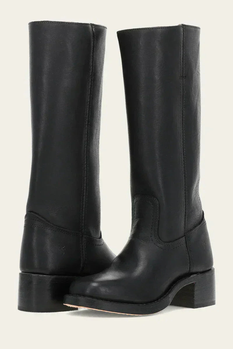 Knee High Black Leather Boots for Women with Block Heel – Timeless and Durable Design-Boots-Urban Devyne-Black-36-Urban Devyne