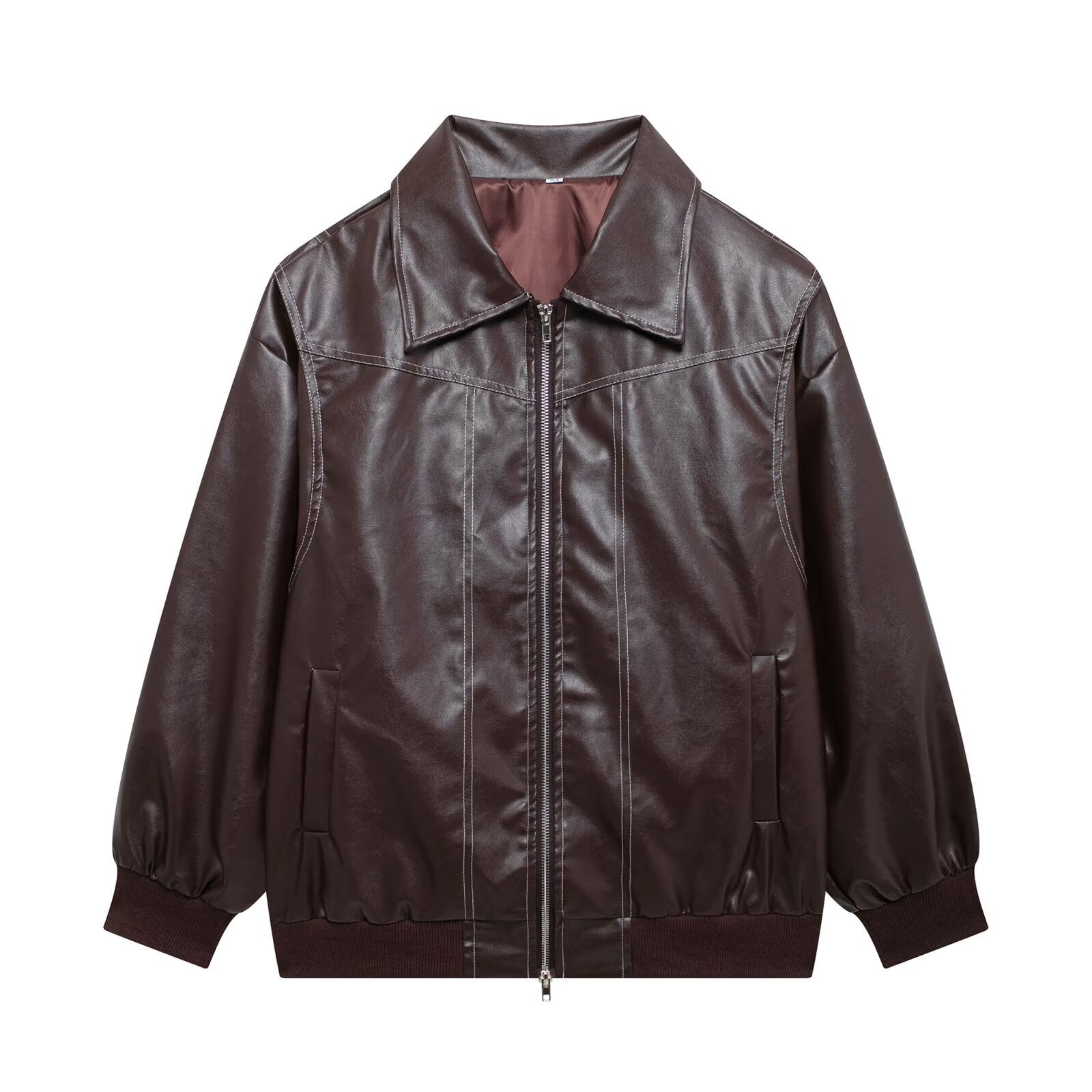 Oversized Leather Winter Jacket