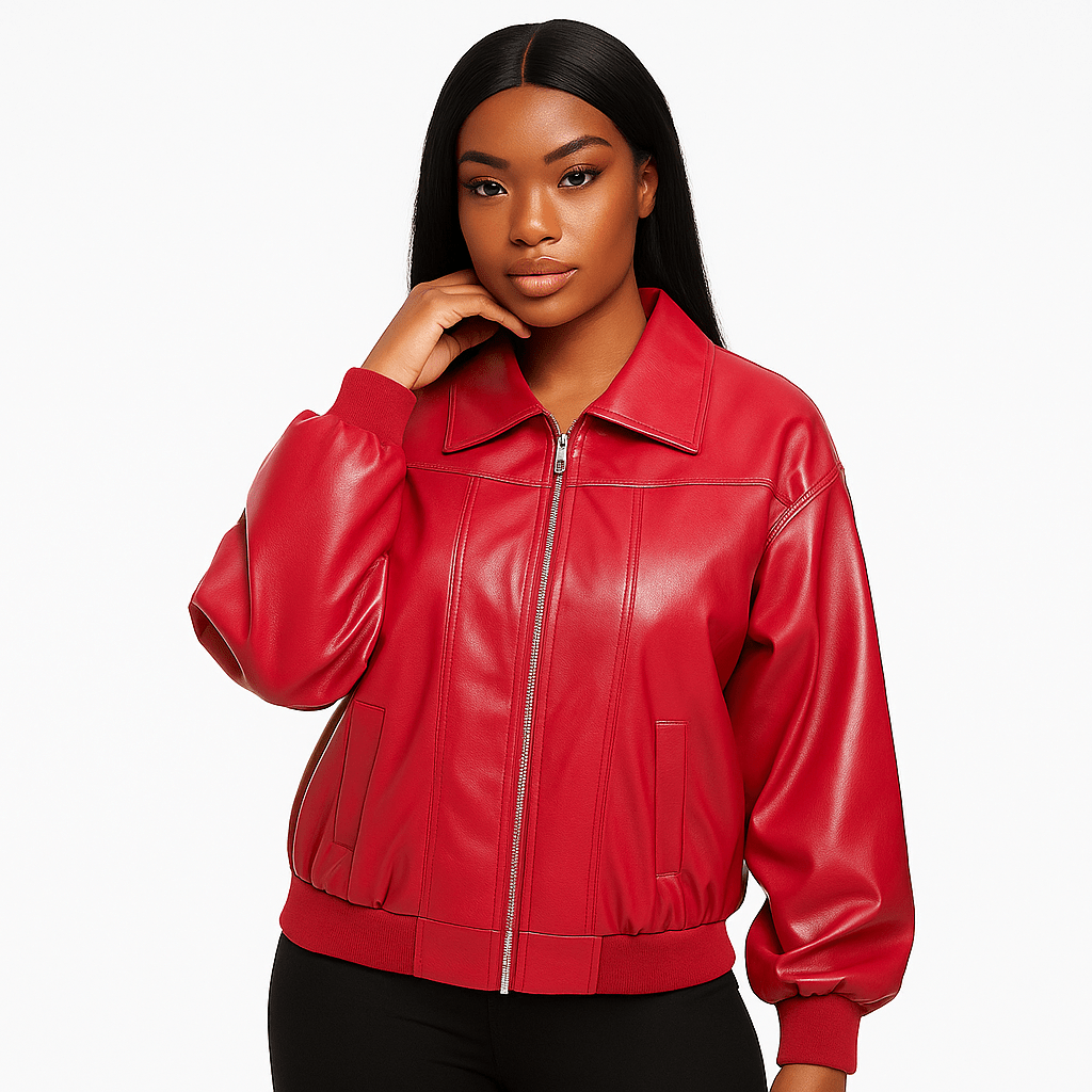 Oversized Leather Winter Jacket