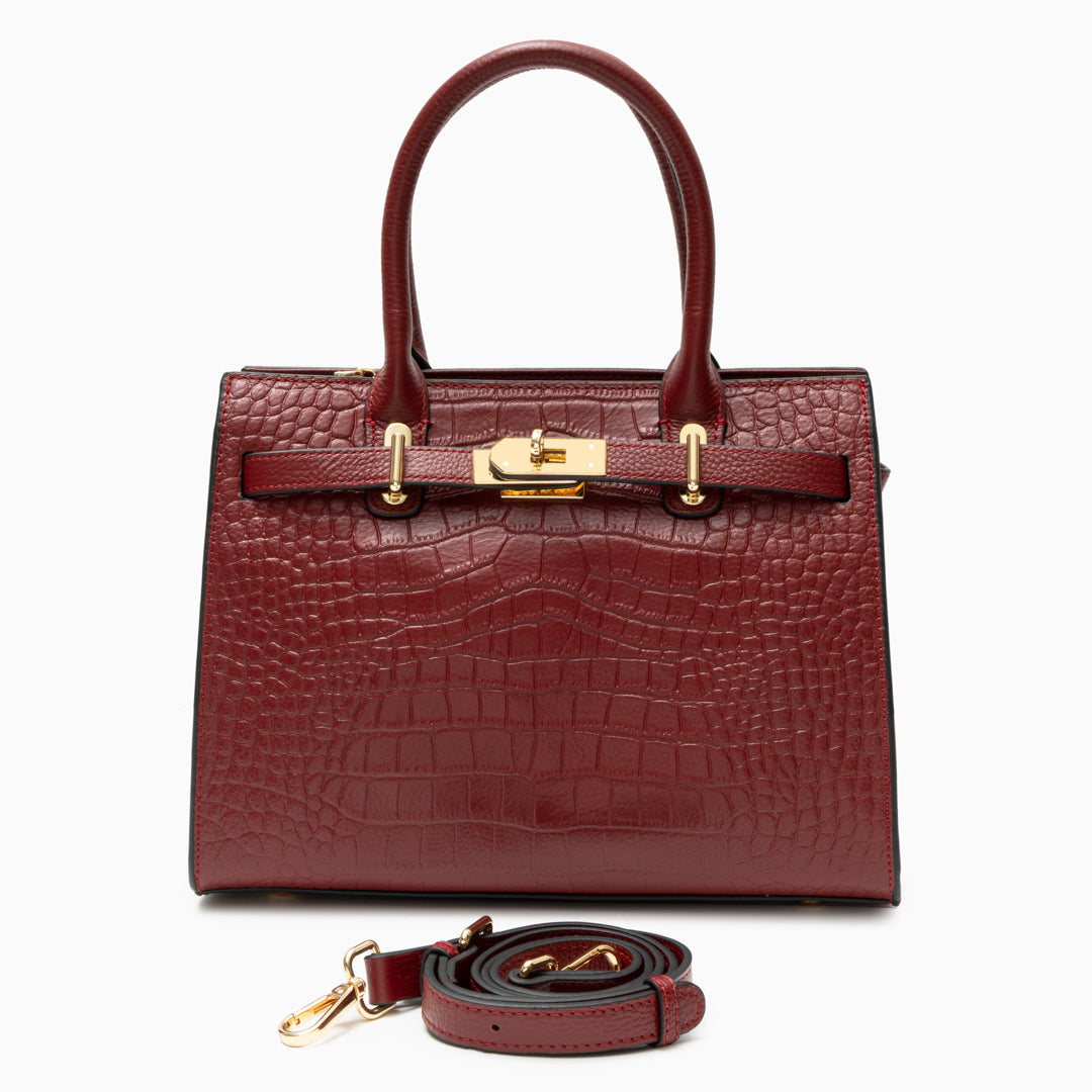 Daisy | Croc-Embossed Leather Handbag-Handbag-Urban Devyne-Urban Devyne