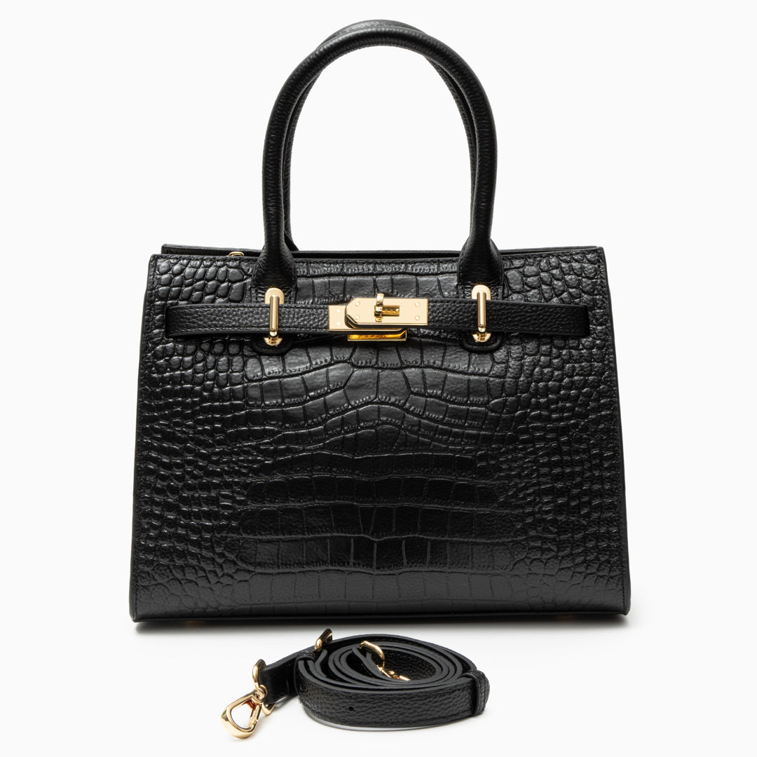 Daisy | Croc-Embossed Leather Handbag-Handbag-Urban Devyne-Urban Devyne