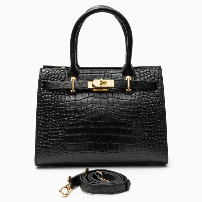 Daisy | Croc-Embossed Leather Handbag-Handbag-Urban Devyne-Urban Devyne