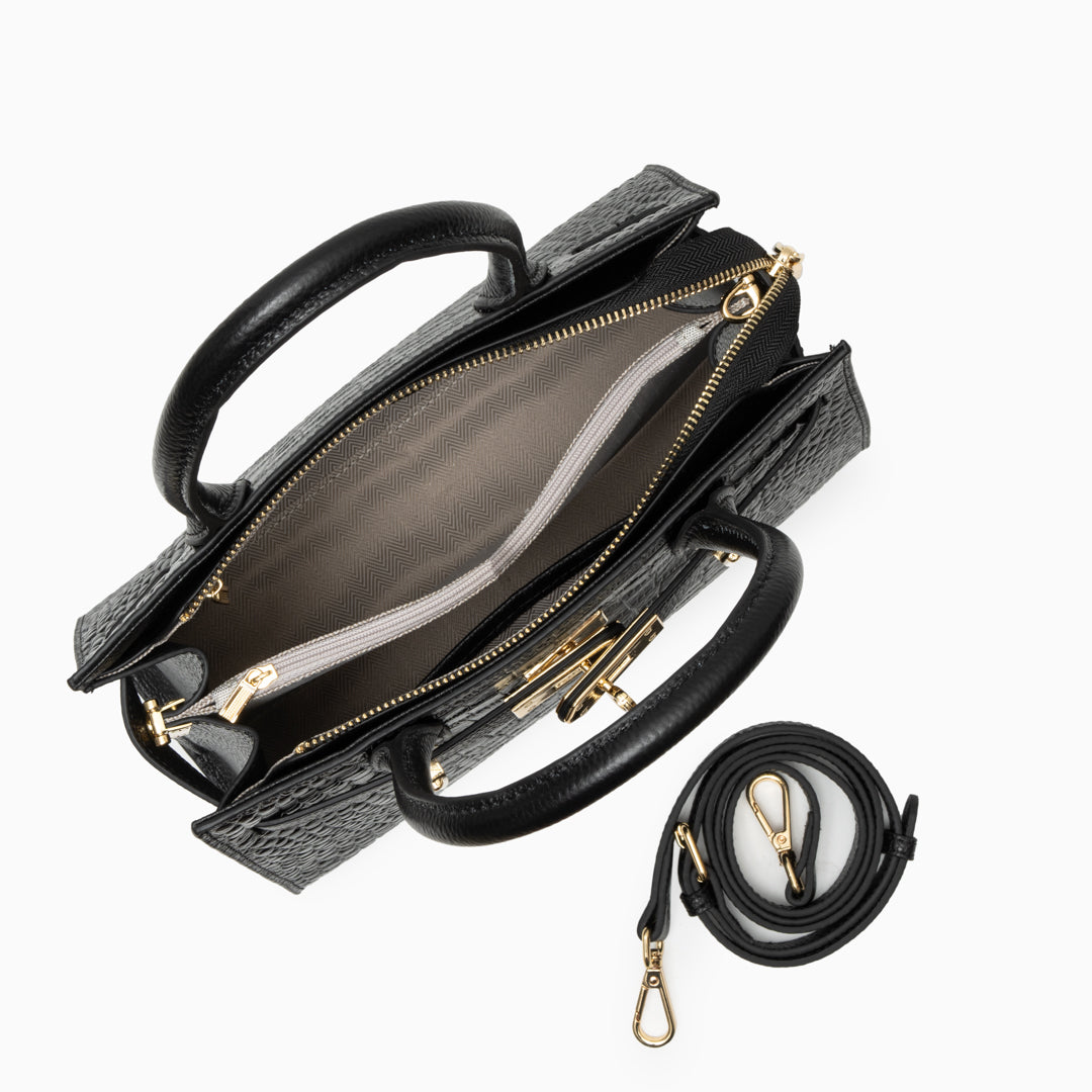 Daisy | Croc-Embossed Leather Handbag-Handbag-Urban Devyne-Urban Devyne