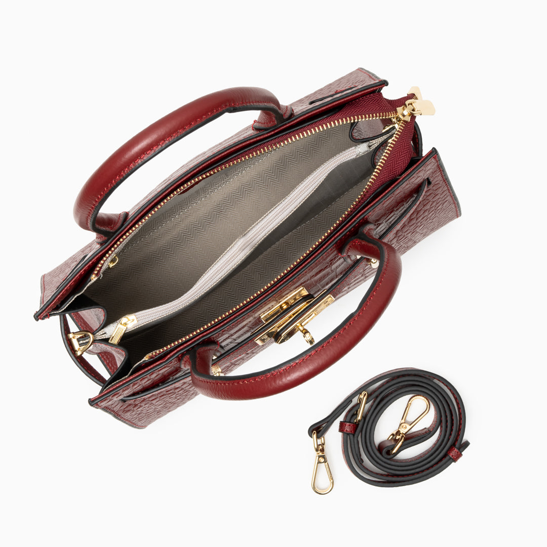 Daisy | Croc-Embossed Leather Handbag-Handbag-Urban Devyne-Urban Devyne
