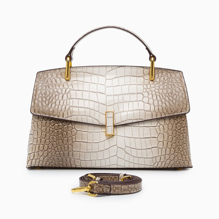 Nadia | Croc-Embossed Top Handle Satchel Bag-Handbag-Urban Devyne-Urban Devyne