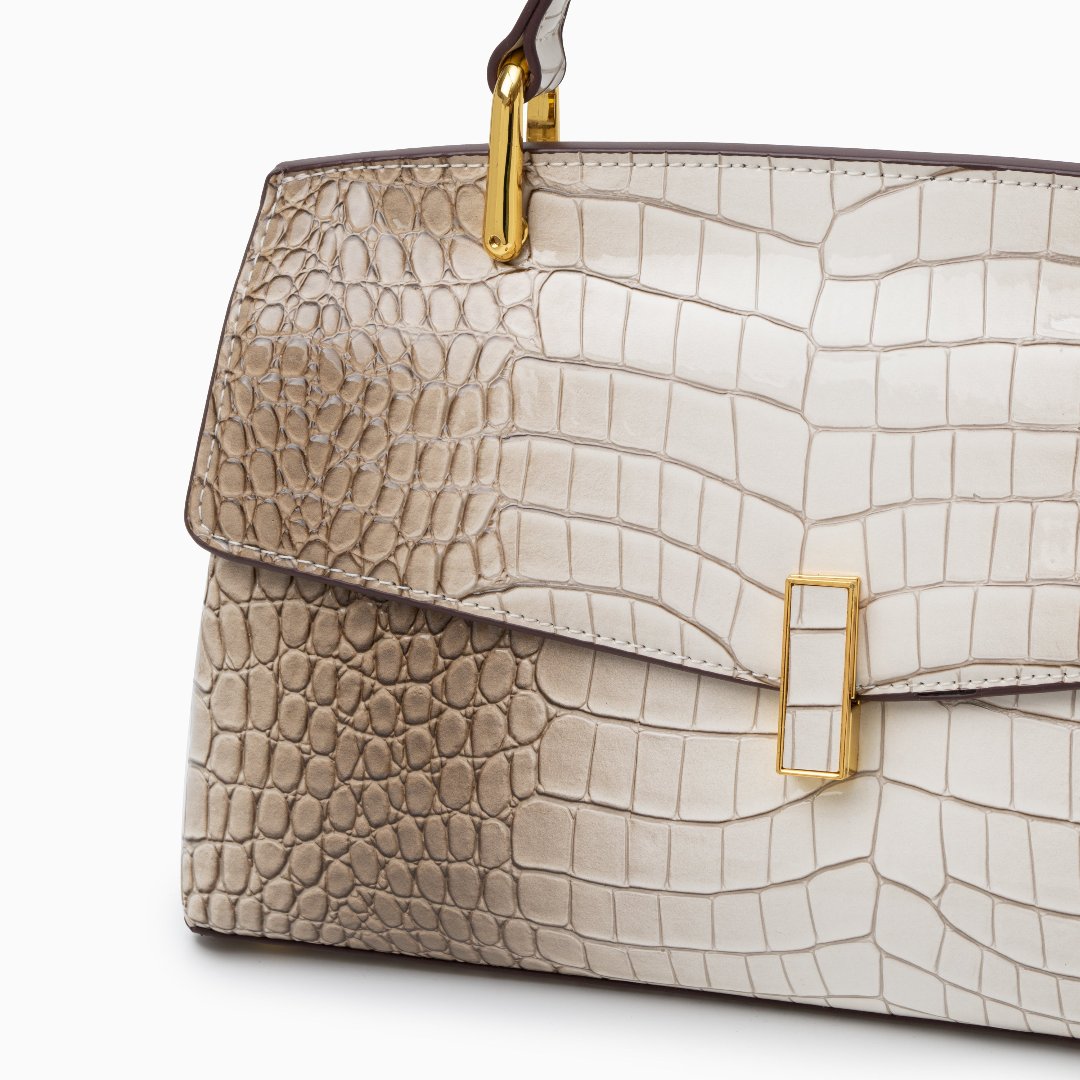 Nadia | Croc-Embossed Top Handle Satchel Bag-Handbag-Urban Devyne-Urban Devyne