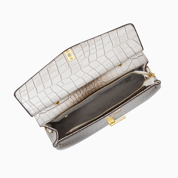 Nadia | Croc-Embossed Top Handle Satchel Bag-Handbag-Urban Devyne-Urban Devyne