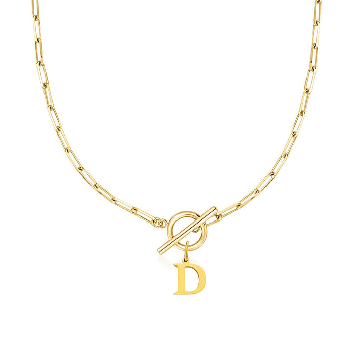 Emily Letter Initial Circle Lock Clasp Necklace
