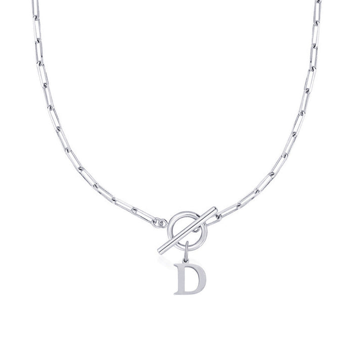 Emily Letter Initial Circle Lock Clasp Necklace