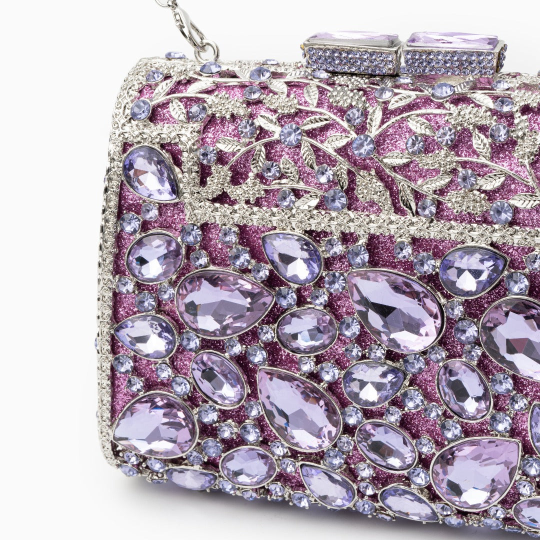Alvara | Clutch Bag with Crystal Embellishments-Clutches-Urban Devyne-Urban Devyne