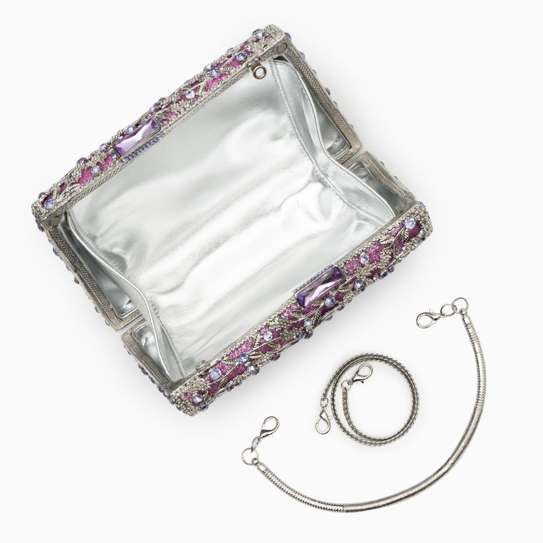 Alvara | Clutch Bag with Crystal Embellishments-Clutches-Urban Devyne-Urban Devyne