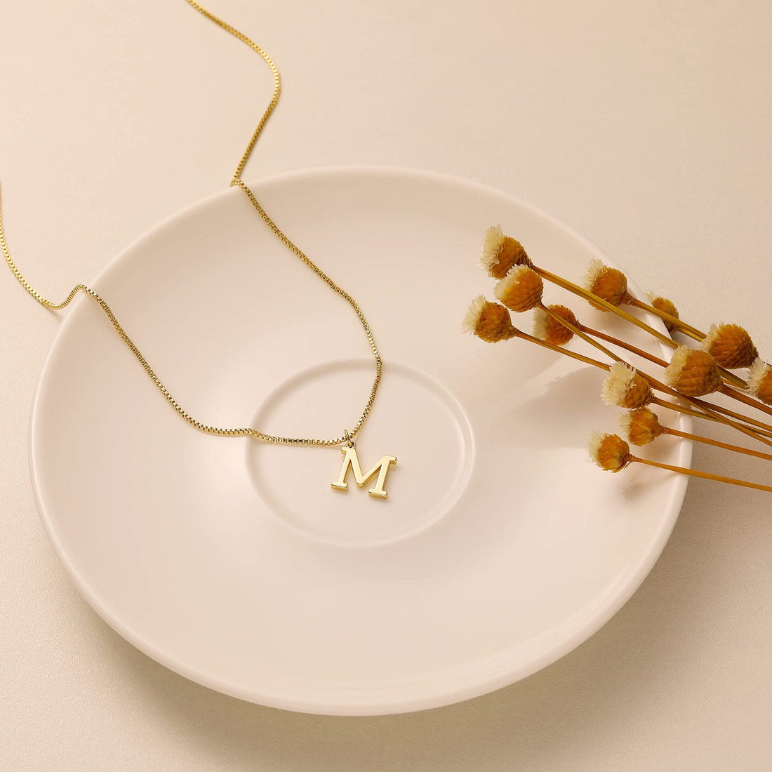 Charlene 14k Minimal Serif Initial Necklace