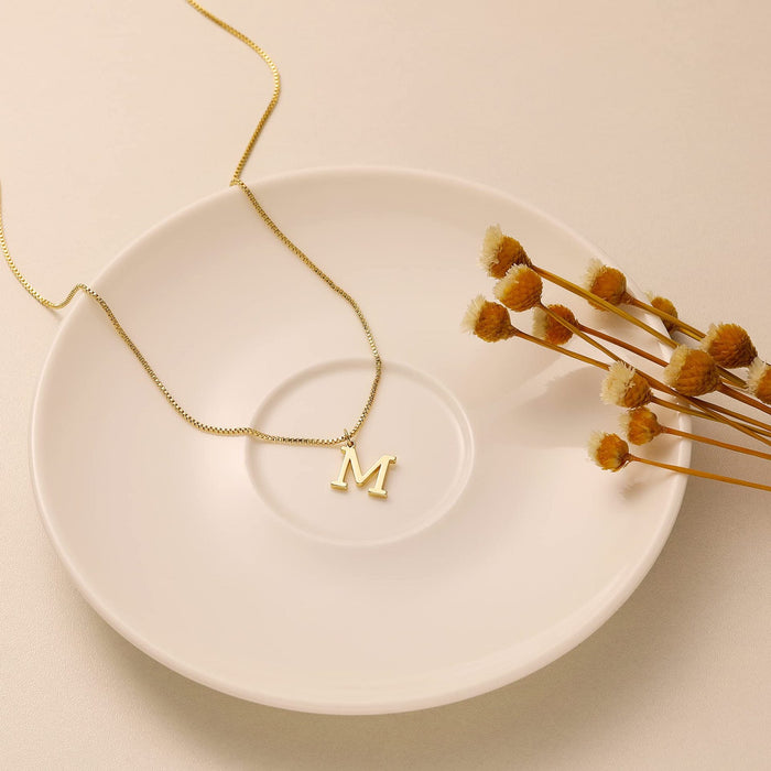 Charlene 14k Minimal Serif Initial Necklace