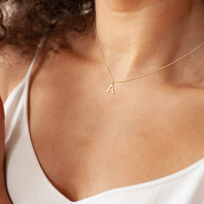 Charlene 14k Minimal Serif Initial Necklace