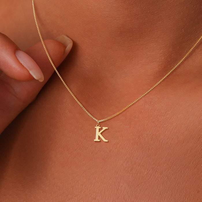 Charlene 14k Minimal Serif Initial Necklace