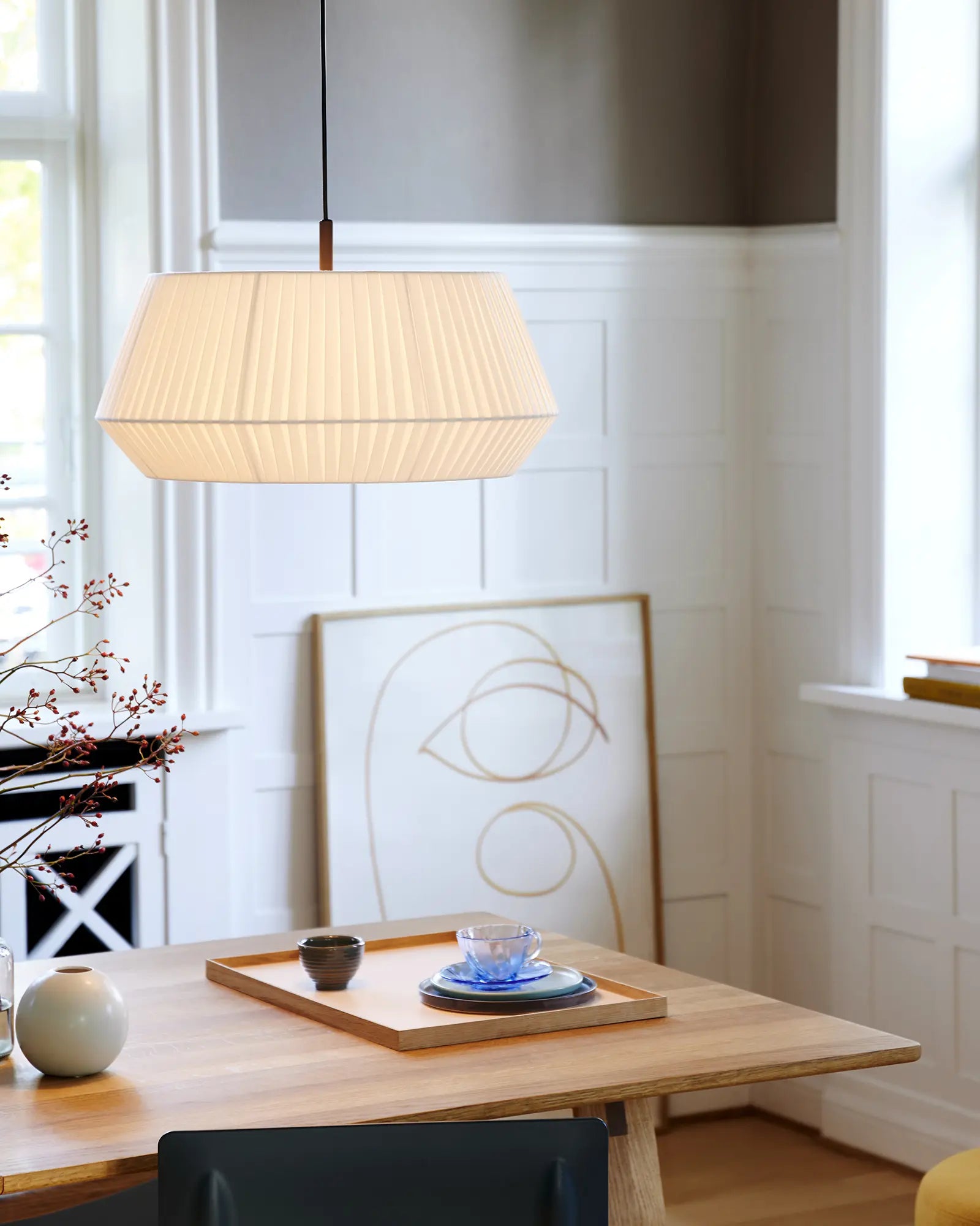 Pleated Fabric Pendant Light