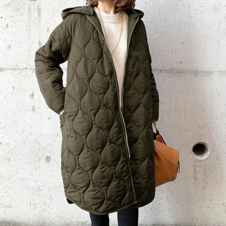 Casual Mid-Length Hooded Coat for Women – Durable Non-Stretch Design Ideal for All Seasons