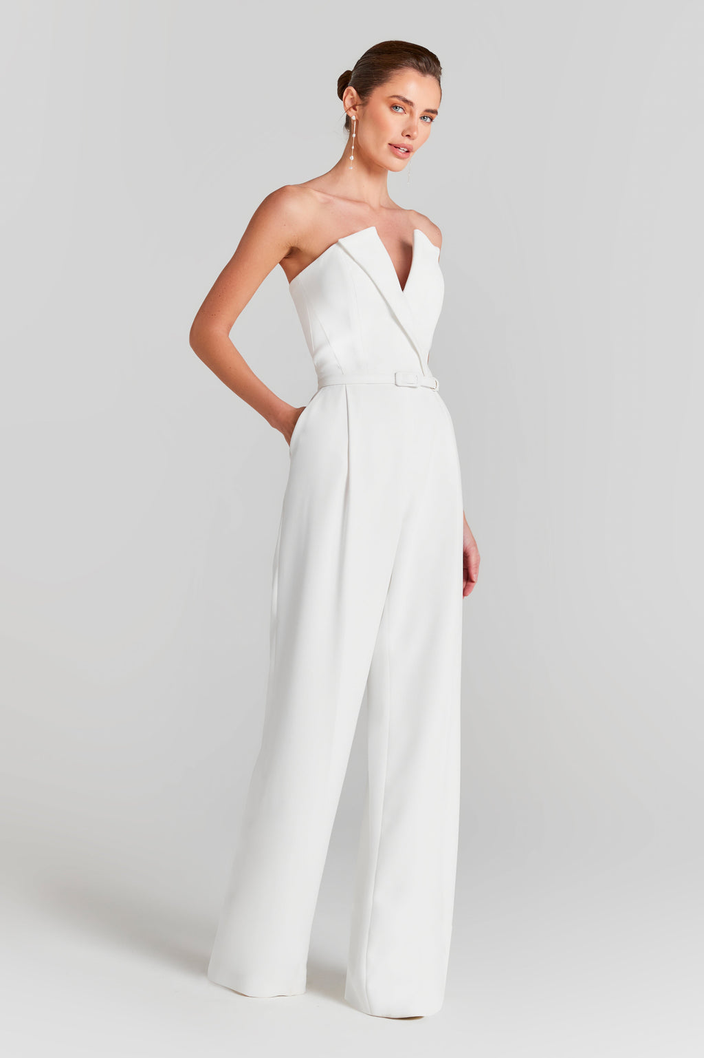Aiven | Elegant Tailored Jumpsuit - White