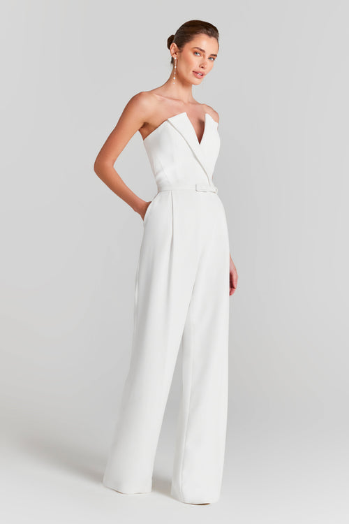 Aiven | Elegant Tailored Jumpsuit - White