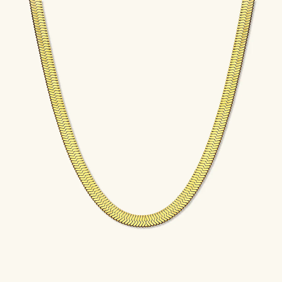 Gold Herringbone Necklace