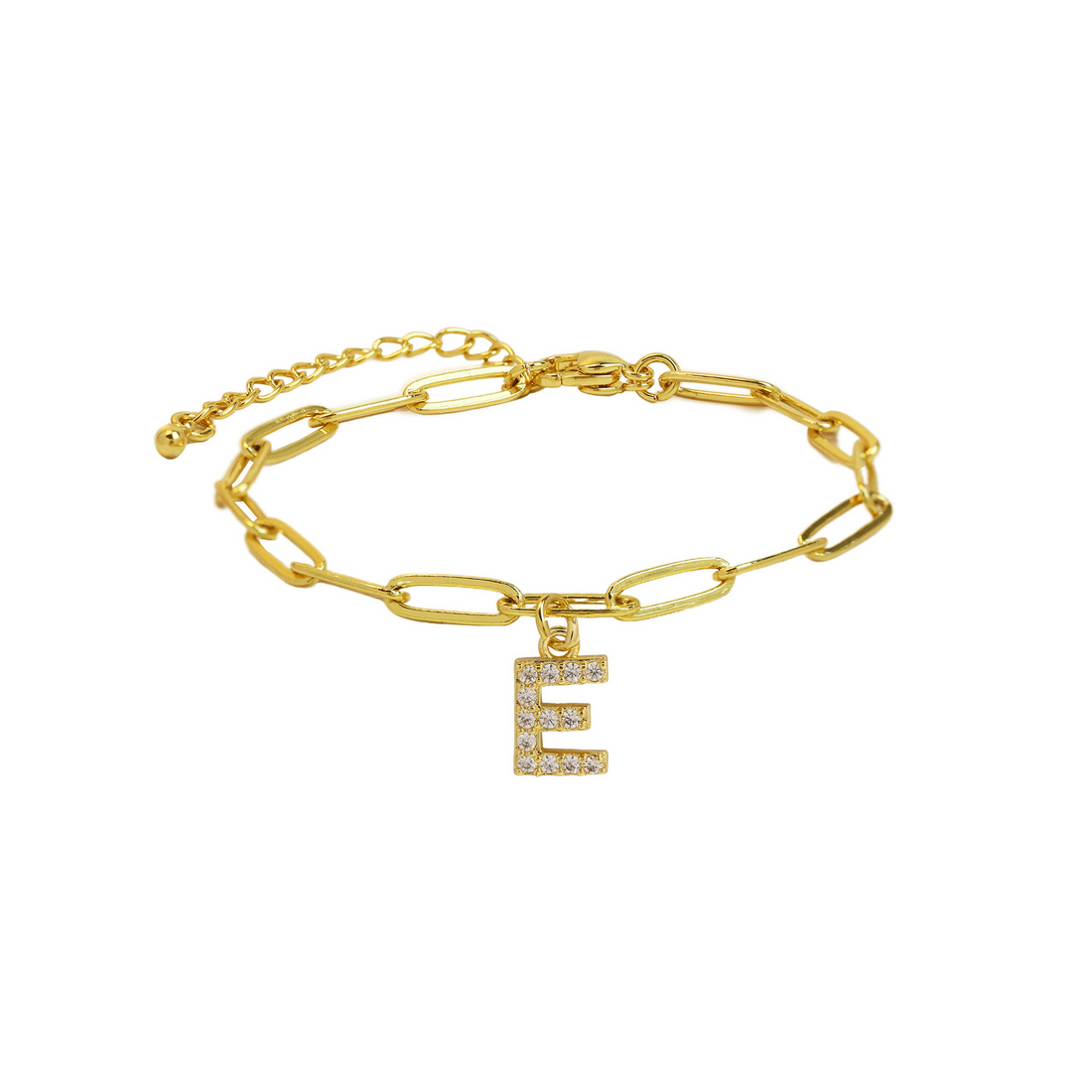 Natasha Paperclip Letter Initial Bracelet