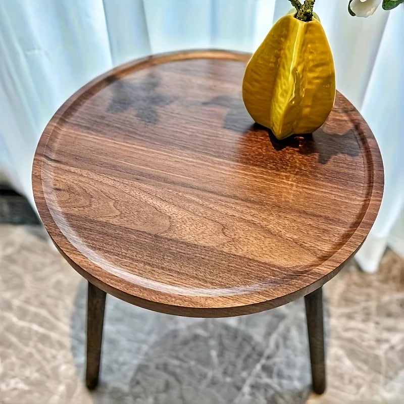 Modern Round Wooden Side Table for Contemporary Living Spaces
