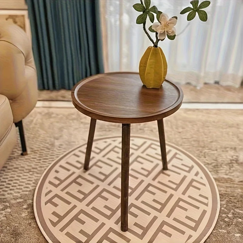 Modern Round Wooden Side Table for Contemporary Living Spaces