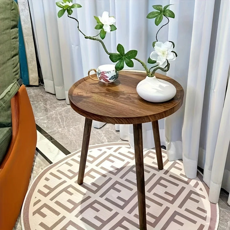 Modern Round Wooden Side Table for Contemporary Living Spaces