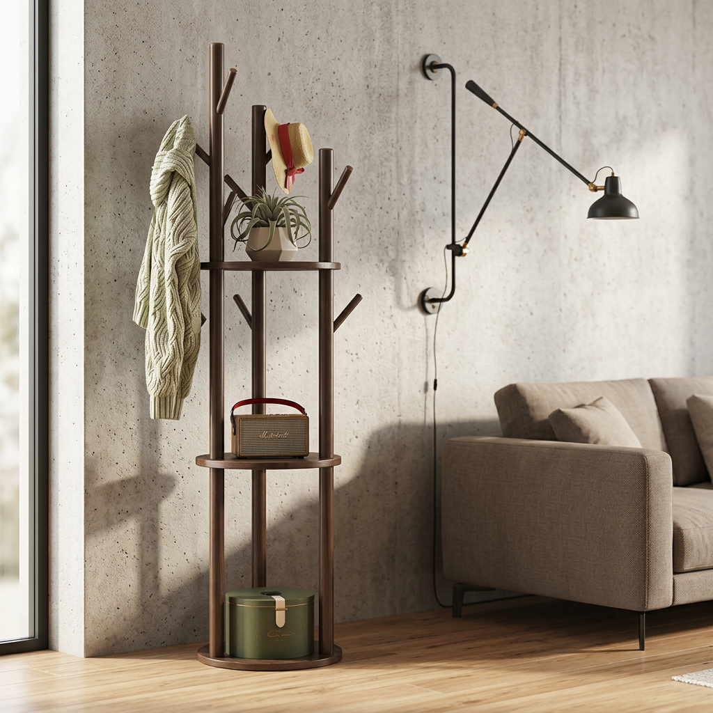 Stylish Modern Timber Coat Rack