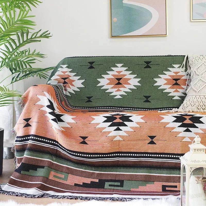 Cozy Polyester Cotton Vibrant Throw Blanket
