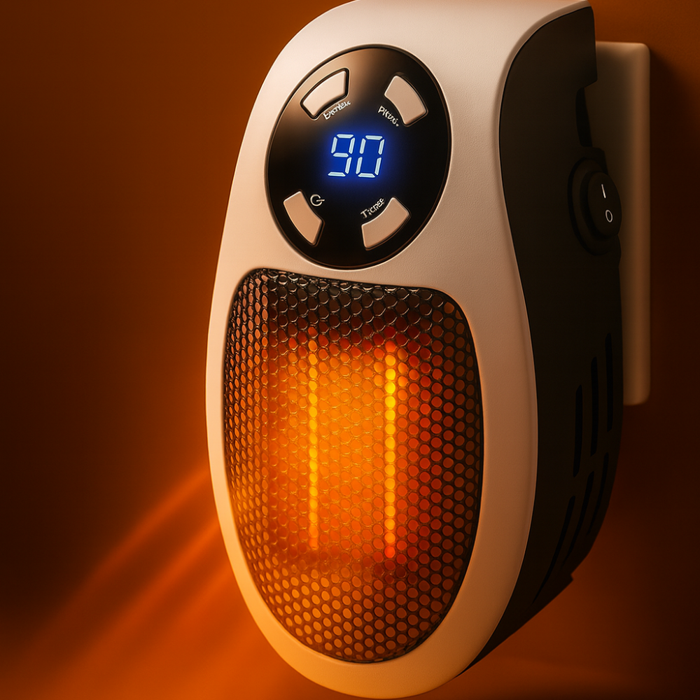 Ceramic Electric Space Heater Wall Plug with Adjustable Thermostat
