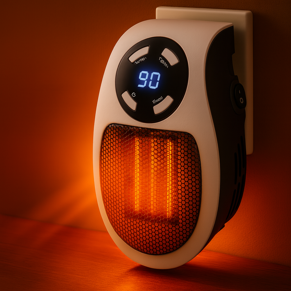 Ceramic Electric Space Heater Wall Plug with Adjustable Thermostat