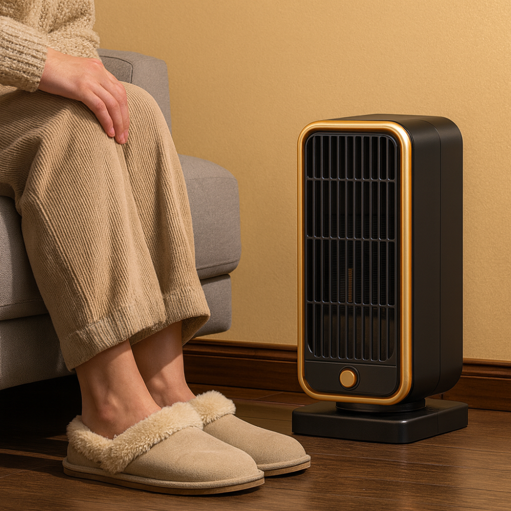 Portable Electric Space Heater Ceramic 500W Quiet Square with Tip Over Protection