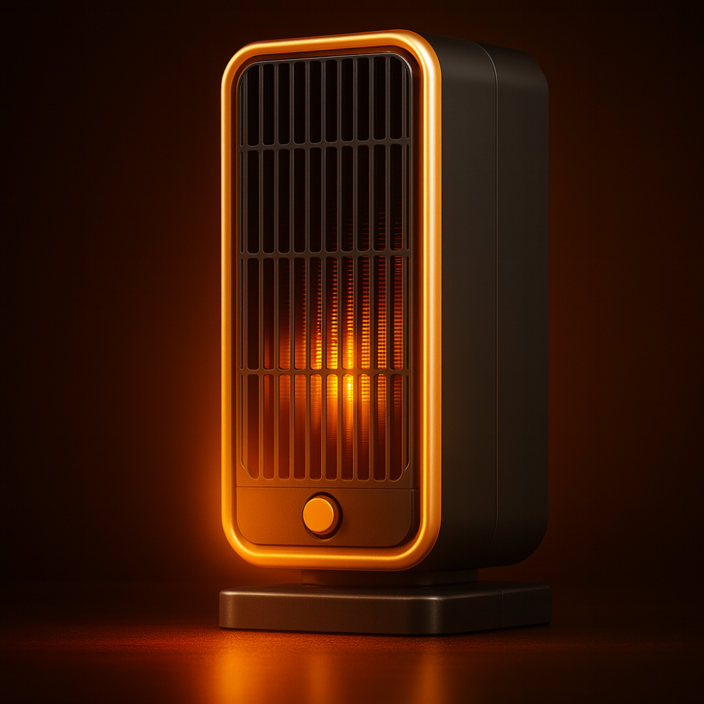 Portable Electric Space Heater Ceramic 500W Quiet Square with Tip Over Protection