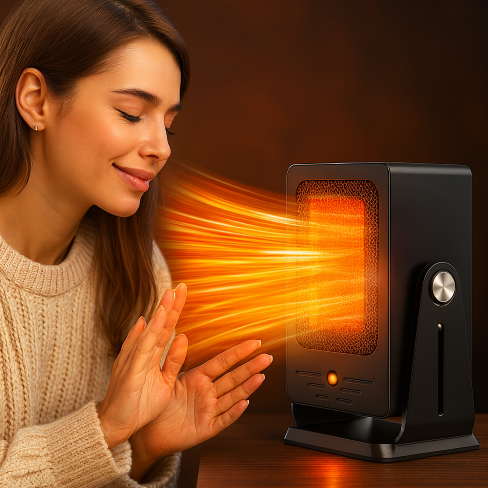 Ceramic Portable Electric Space Heater 900W Adjustable Thermostat