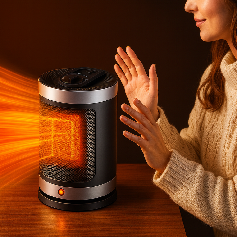 Ceramic Portable Electric Space Heater 900W Adjustable Thermostat