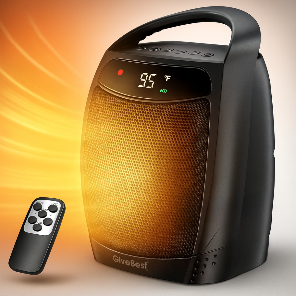 Portable Ceramic Indoor Electric Space Heater 1500W with Remote