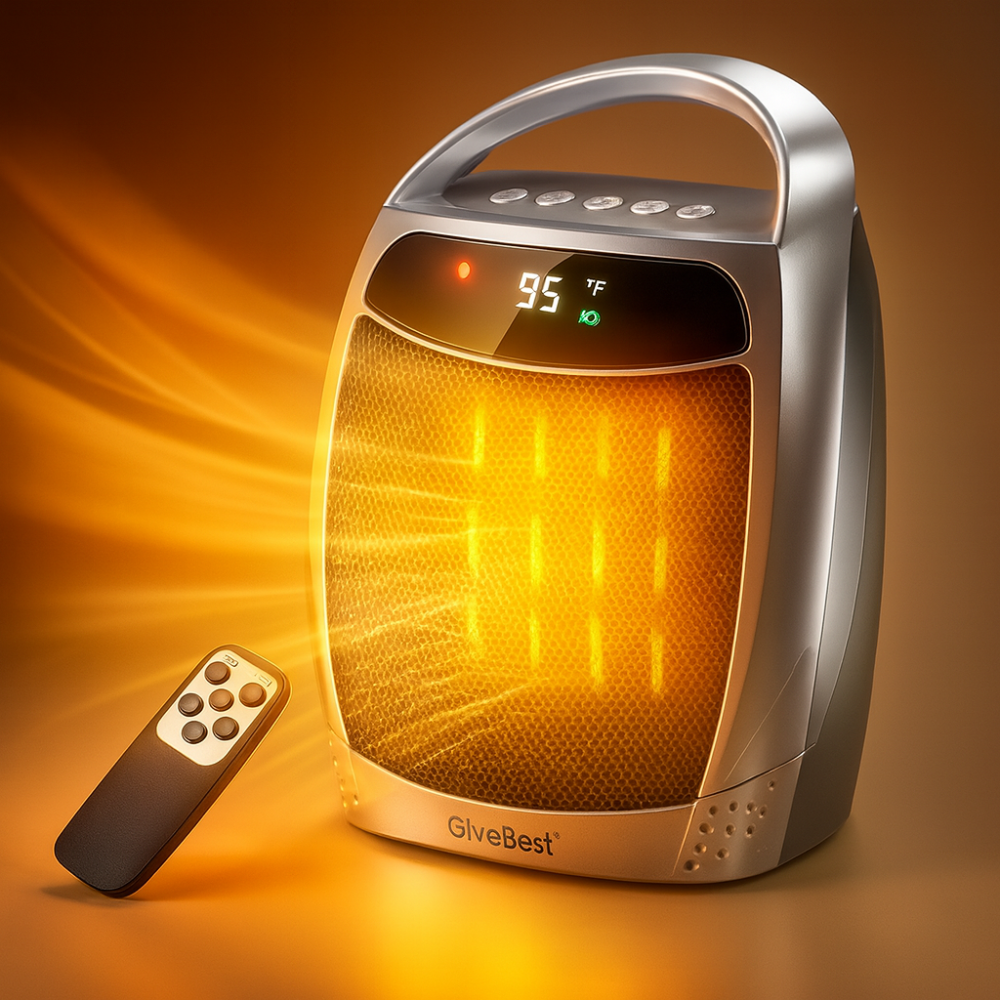 Portable Ceramic Indoor Electric Space Heater 1500W with Remote