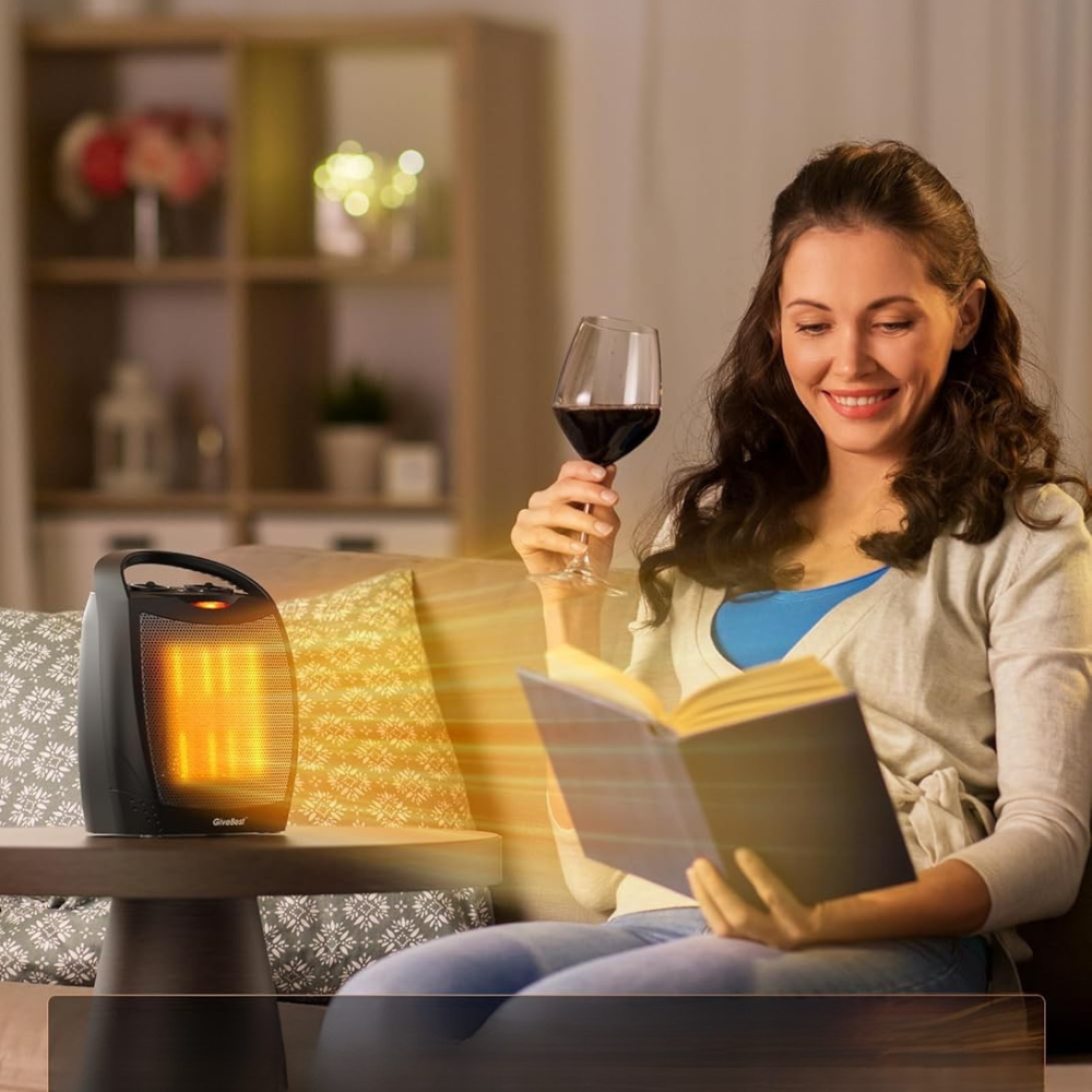 Portable Ceramic Indoor Electric Space Heater 1500W with Remote