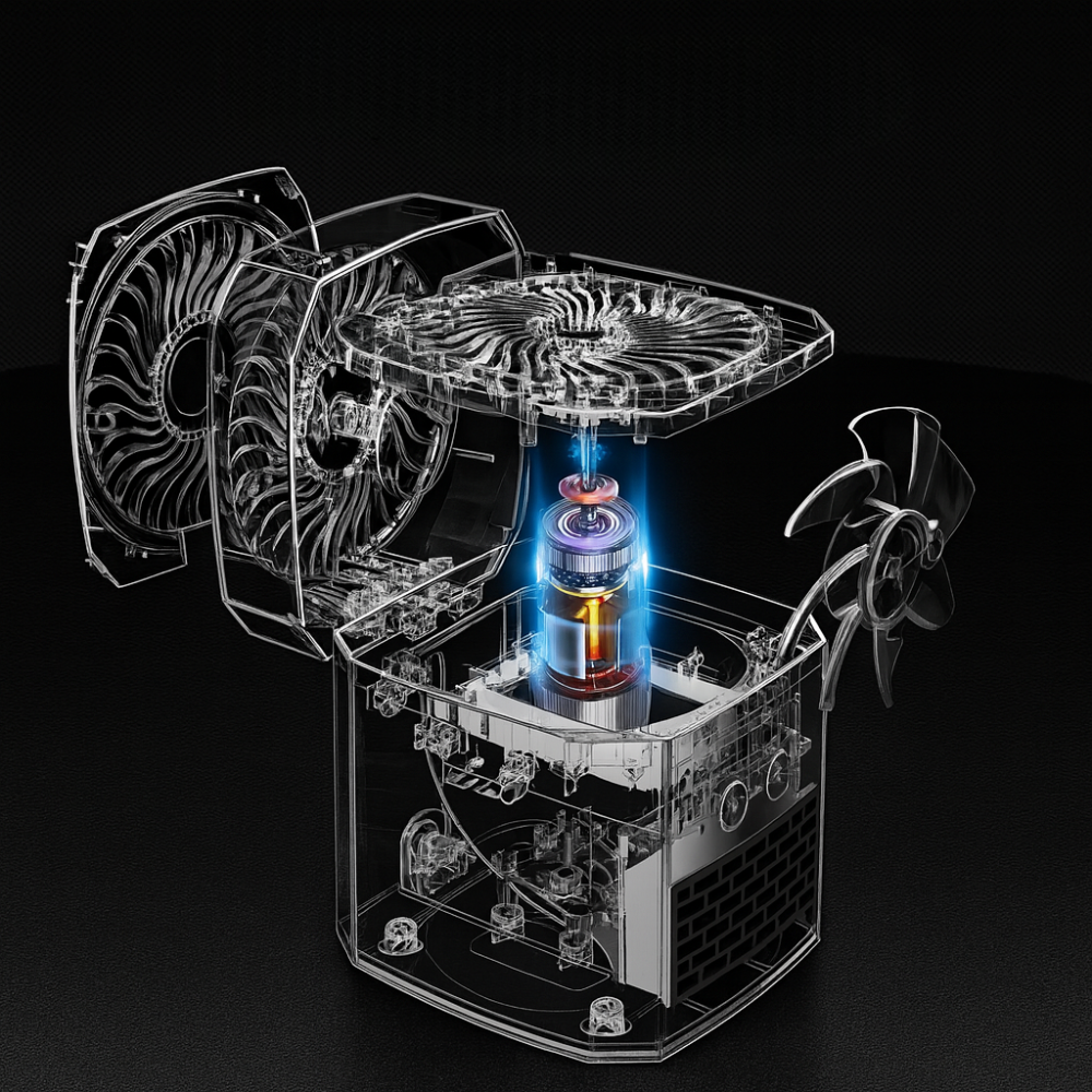 Portable Mini Electric Space Heater Square Desktop Fan Cooler 400W ABS