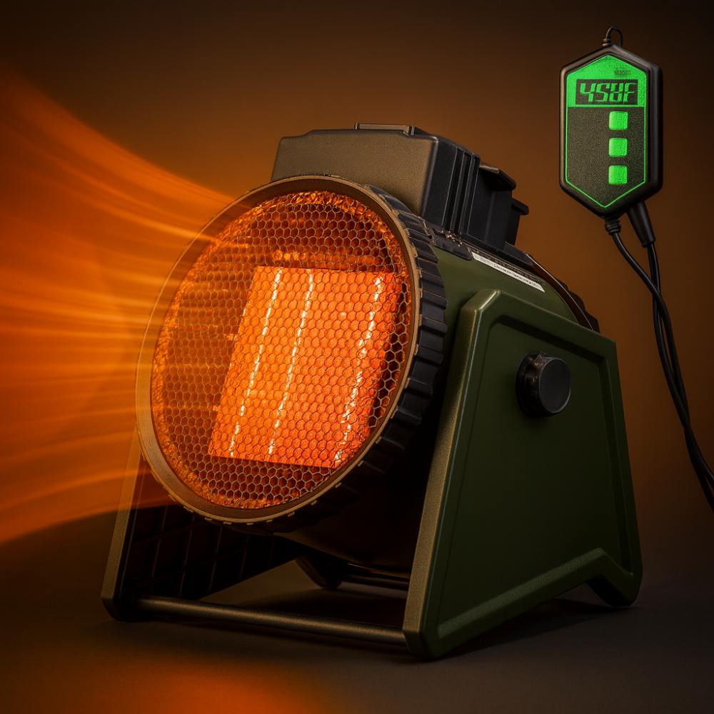 Portable Electric Space Heater with Thermostat for Greenhouse