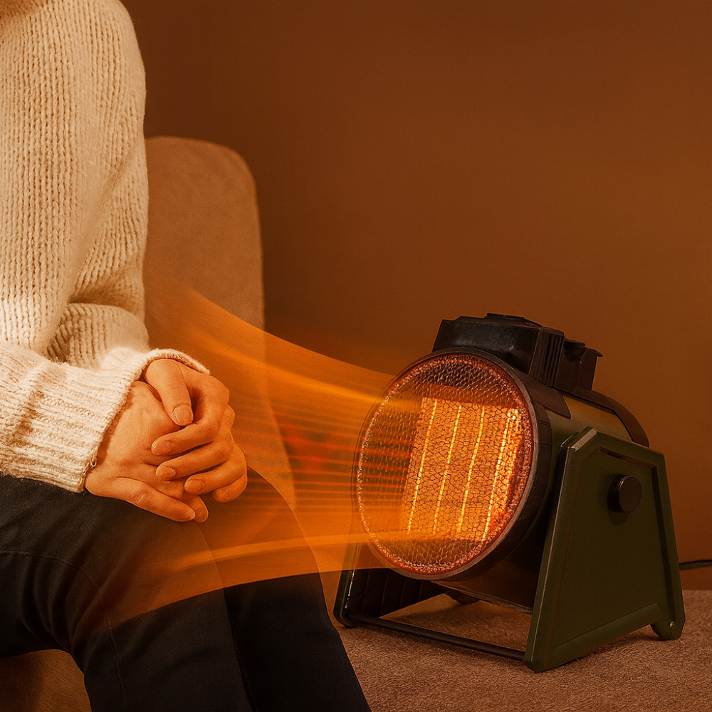 Portable Electric Space Heater with Thermostat for Greenhouse