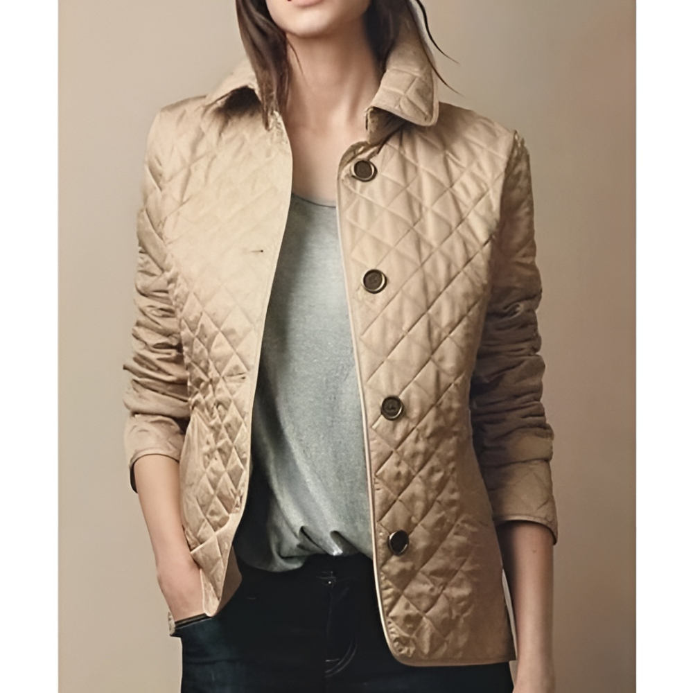 Casual Women's Jacket in Cotton – Comfortable Regular Fit for Spring/Fall