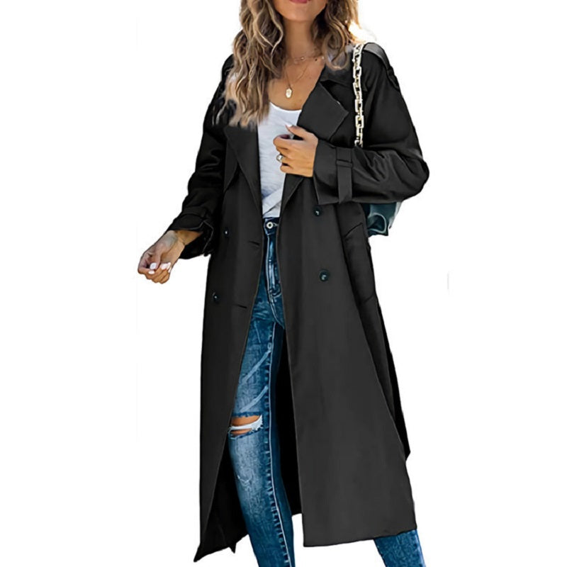 Long Trench Coat for Women with Modern Chic Look